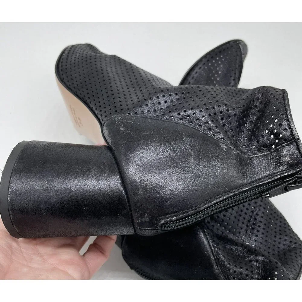 Women’s Michelediloco Vero Cuoio Black Mesh Peep Toe Round‎ Heels Size 38